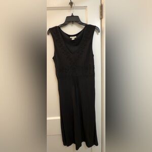 LOFT Black Embroidered Beaded Dress Size 6